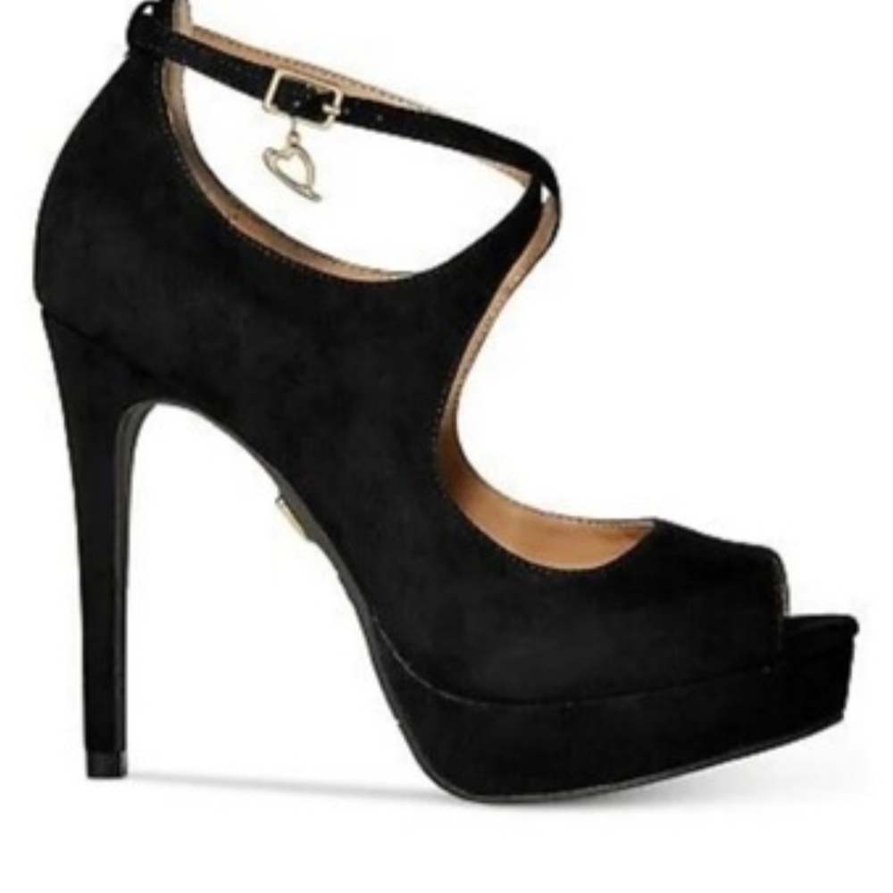 Thalia Sodi Black Peep-Toe Heels